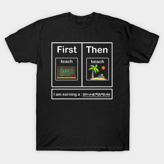 First Teach Then Beach T-Shirt by Miller Family 